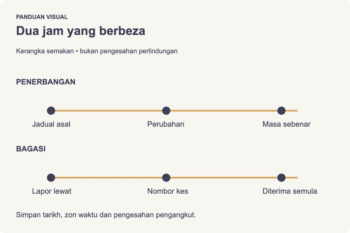 Asingkan garis masa kelewatan penerbangan dan bagasi